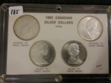 Four Coin 1965 Canadian Silver Dollar set