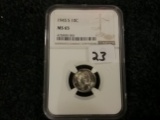 NGC 1945-S Mercury Dime in MS-65