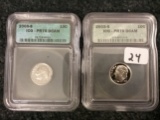 2008-S and 2003-S Roosevelt Dimes in PR 70 DCAM