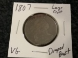 1807 Draped Bust Large Cent in Very Good condition