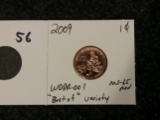 Variety Coin 2009 WDDR-001 Lincoln Cent BU RED