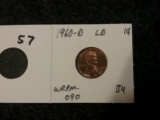 1960-D Large Cent BU RED Cent WRPM-090