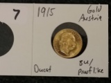 1915 Austrian GOLD ducat BU-Prooflike