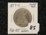 1857-O Seated Liberty Half Dollar in About Uncirculated 55