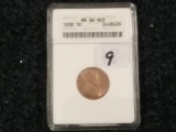 ANACS 1930 Wheat cent MS-66 RED