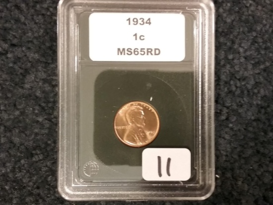 CCGS 1934 Wheat Cent in MS-65 RED