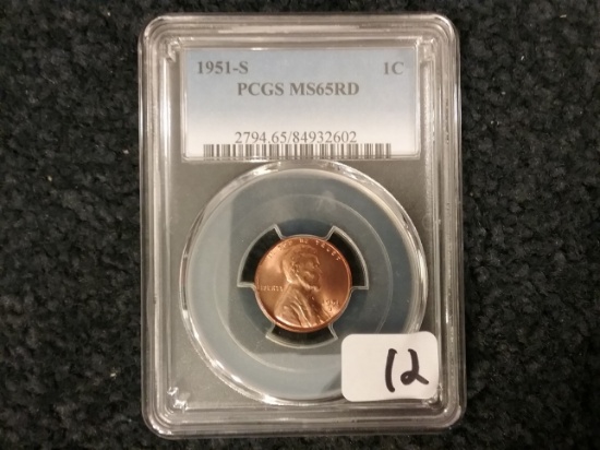 PCGS 1951-S Wheat Cent in MS-65 RED