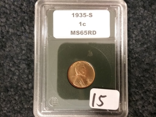 CCGS 1935-S Wheat cent MS-65 RED
