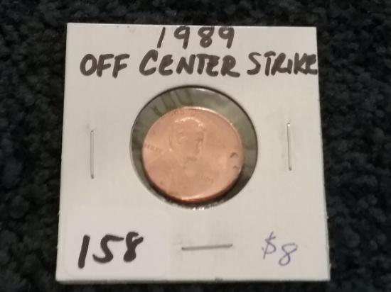 1989 Off-center strike Memorial Cent Brilliant Uncirculated