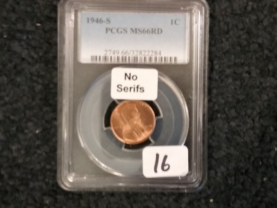 VARIETY COIN. PCGS 1946-S Wheat Cent MS-66 RED