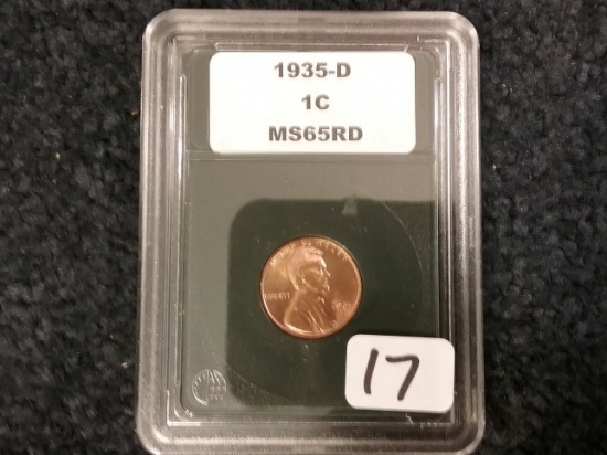CCGS 1935-D Wheat Cent in MS-65 RED