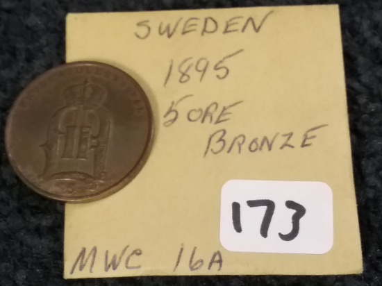 Sweden 1895 5 Ore Looks Uncirculated