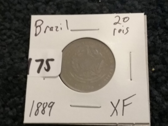 Brazil 1889 20 reis in Extra Fine