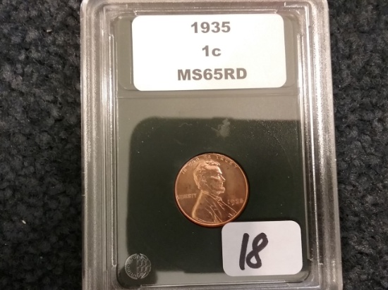 CCGS 1935 Wheat cent in MS-65 RED