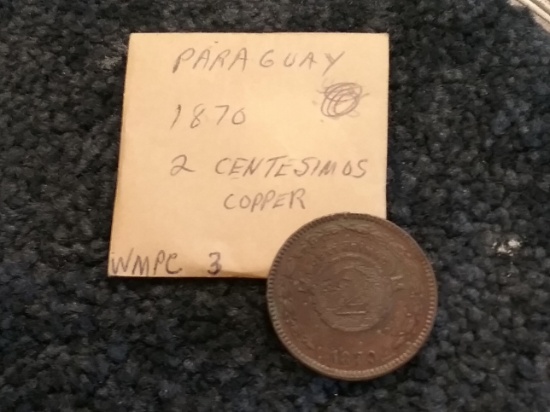 Paraguay 1870 2 centesimos