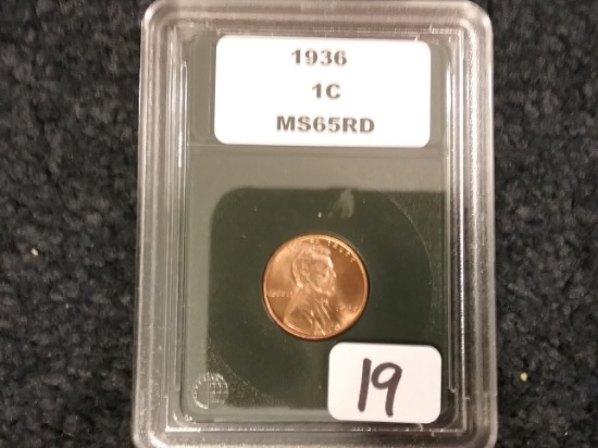CCGS 1936 Wheat Cent in MS-65 RED