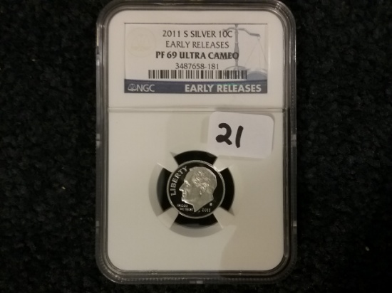 NGC 2011-S SILVER Roosevelt Dime PF 69 UCAM