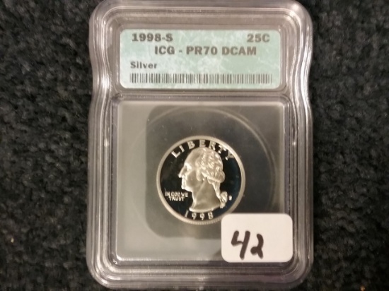 ICG 1998-S SILVER Washington Quarter PR 70 DCAM