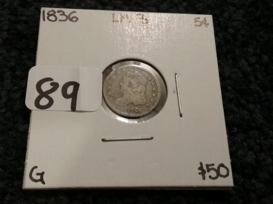 1836 Capped Bust Half-Dime in Good condition
