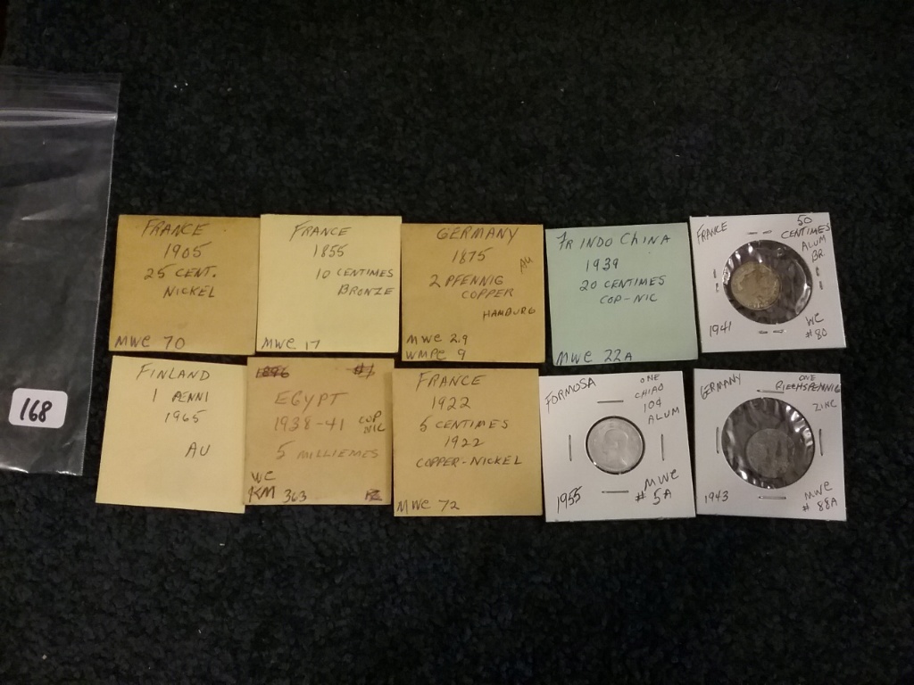 Group of 10 older foreign coins