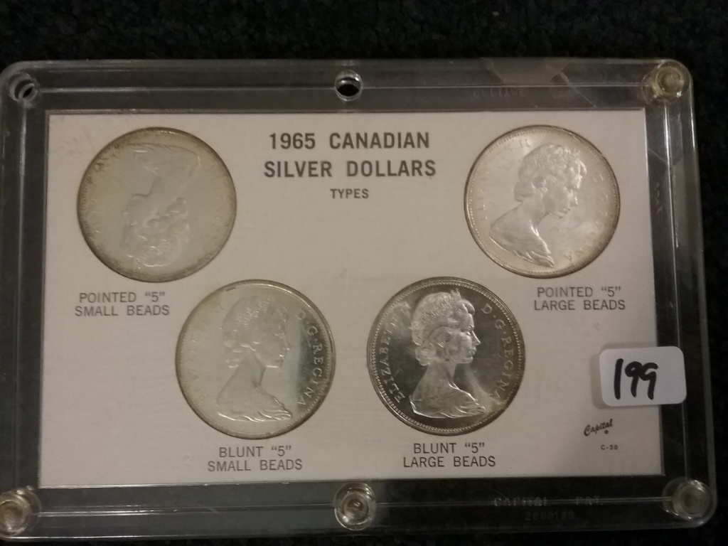 1965 Canadian 4-Coin Silver Dollar Set