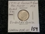 Variety. 1970-D Roosevelt Dime FS-10-1970D-801  DDR