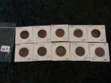 Group of ten Indian cents in Good
