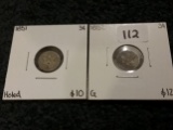 Another set of 1851 and 1852 Three Cent Silvers