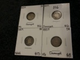 Group of four Bust Half-Dimes