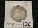 Nice 1840 Seated Liberty Half-Dollar in Very Good-10