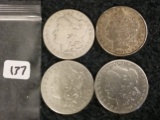 Group of Four Morgan Dollars