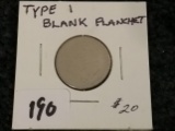 Type 1 Blank Planchet for a nickel