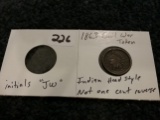 1863 Civil War Token style of Indian head cent