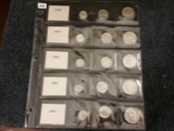 Sheet of all silver coinage from the 1950's