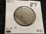 1822 Large Cent in Fine-12