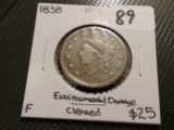1838 Large Cent in Fine-details