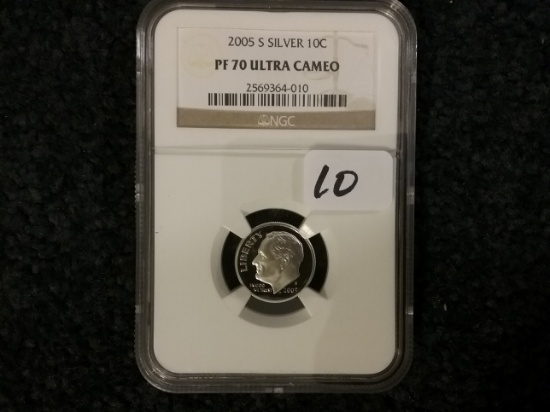 NGC 2005-S SILVER Roosevelt Dime PF 70 Ultra Cameo