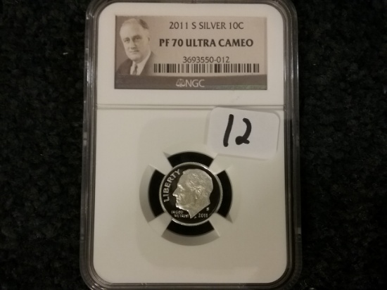 NGC 2011-S SILVER Roosevelt Dime PF 70 Ultra Cameo