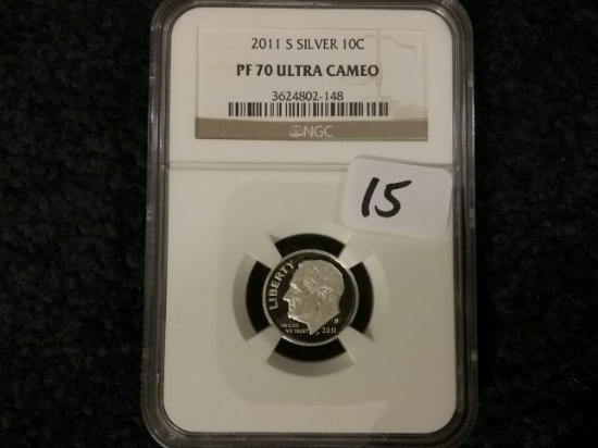 NGC 2011-S SILVER Roosevelt Dime PF 70 Ultra Cameo