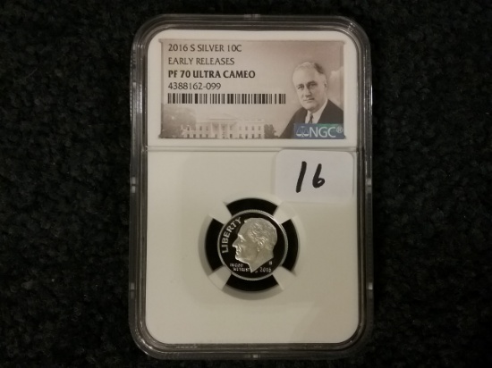 NGC 2016-S SILVER Roosevelt Dime PF 70 Ultra Cameo