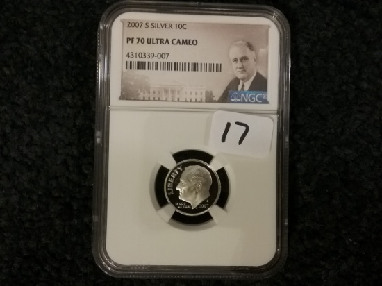 NGC 2007-S SILVER Roosevelt Dime PF 70 Ultra Cameo