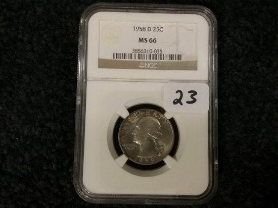 NGC 1958-D Washington Quarter MS-66