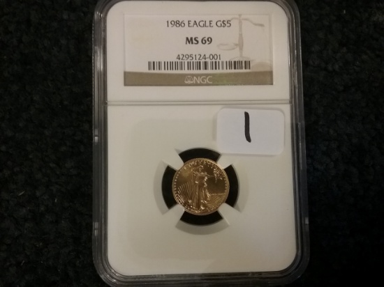 First Year GOLD NGC 1986 $5 Liberty Gold Eagle MS-69