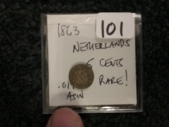 Silver Netherlands 1863 5 cents