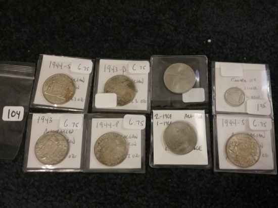 Eight more foreign coins…six are silver