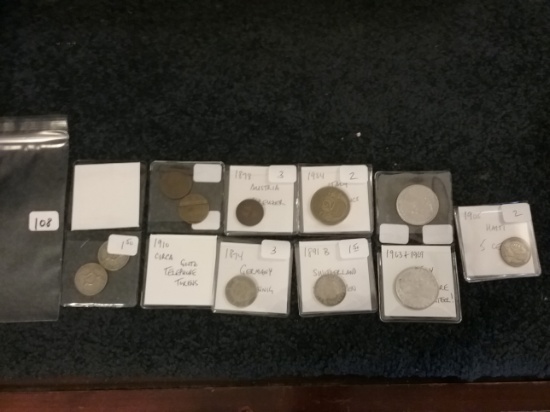 Group of 11 foreign coins