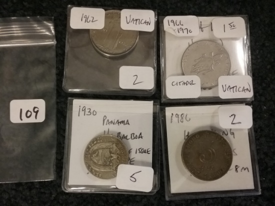 Four more foreign coins..1 silver