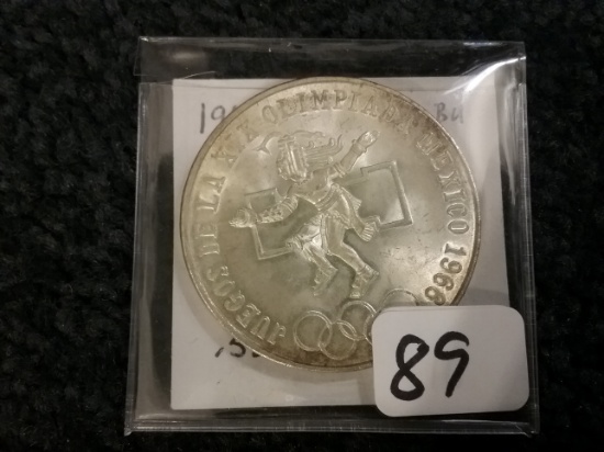 1968 Mexico SILVER 25 pesos Brilliant Uncirculated