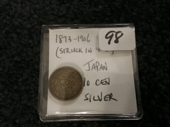 Japan 1873-1906 10 sen silver