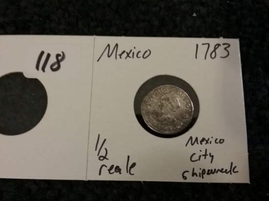 1783 Mexico 1/2 reale